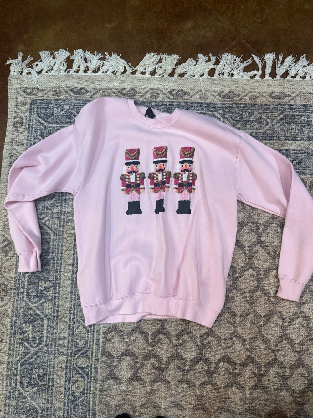 Gildan Pink Nutcracker Embroidered Sweatshirt